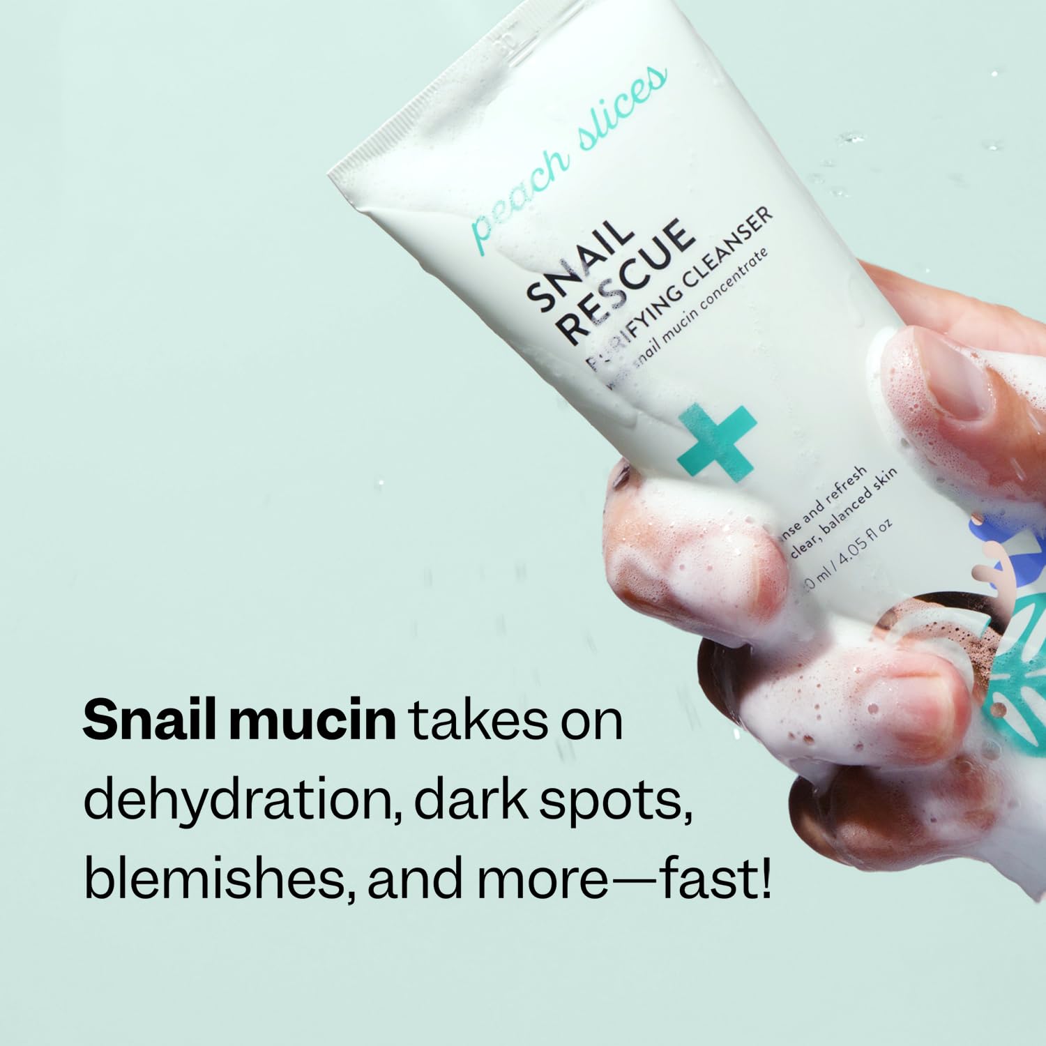 Peach Slices Snail Rescue Purifying Cleanser ingredients hyaluronic acid; lightweight moisture