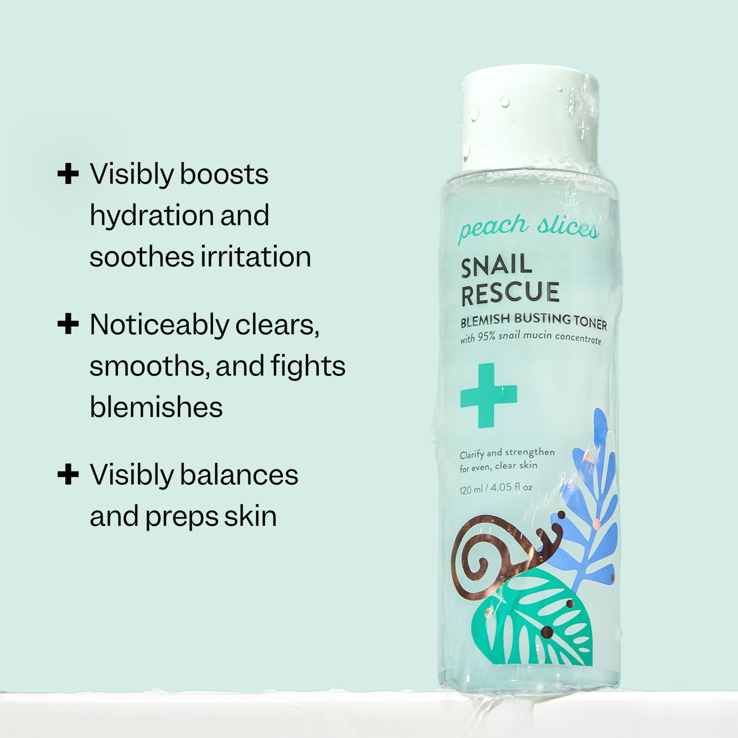 Peach Slices Snail Rescue Toner bottle with pump for easy use