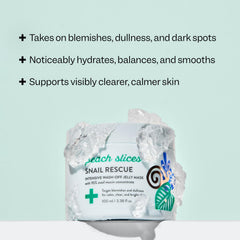 Peach Slices Snail Rescue mask application demonstrates smooth texture on clean skin
