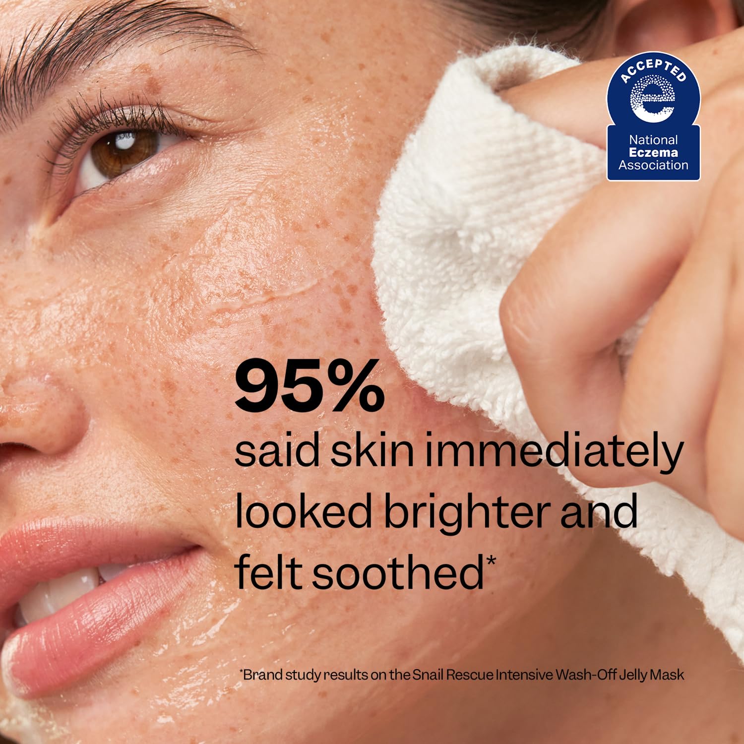 Peach Slices Snail Rescue mask rinse moment reveals a fresh finish