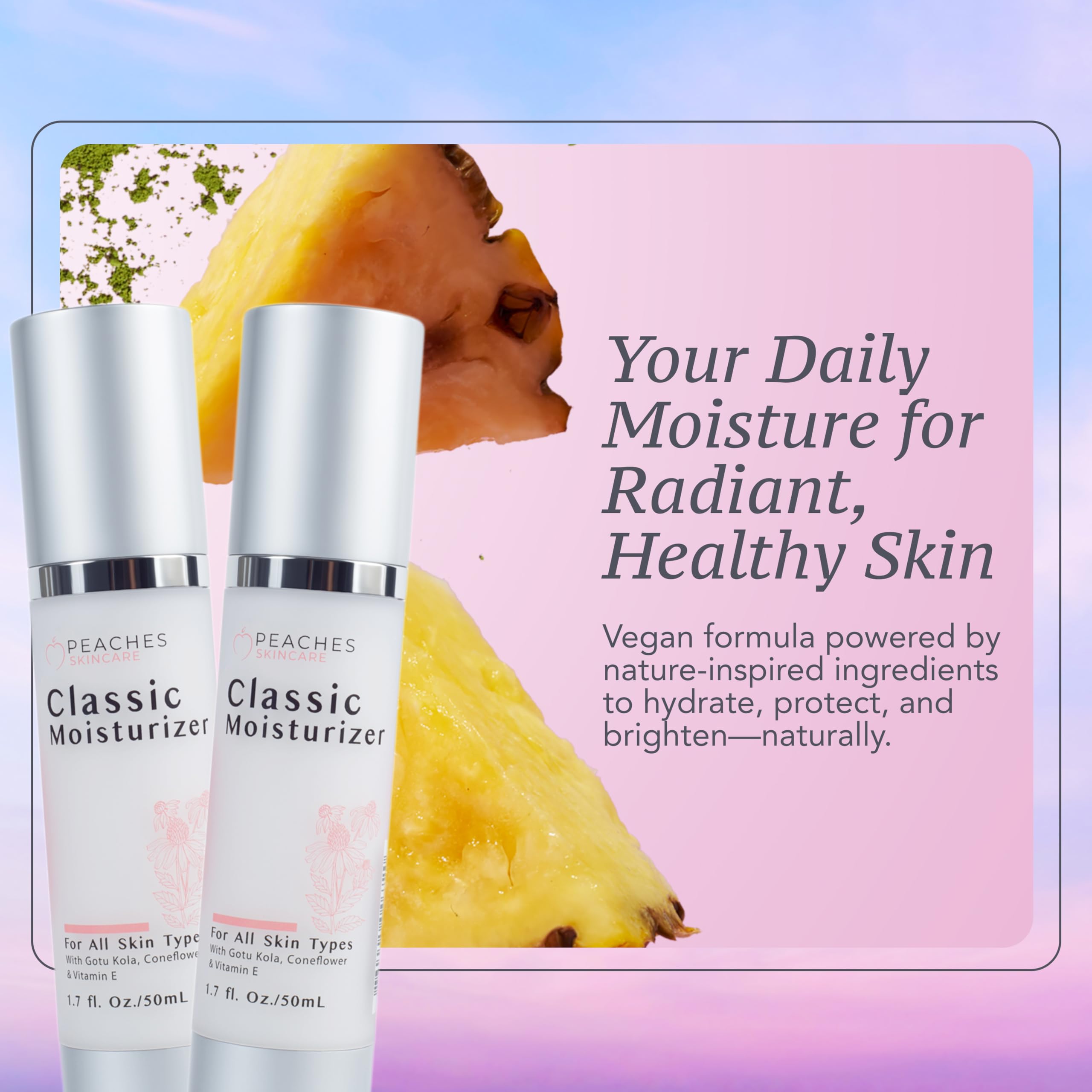 Peaches Skin Care all skin types cream in jar works for everyone.