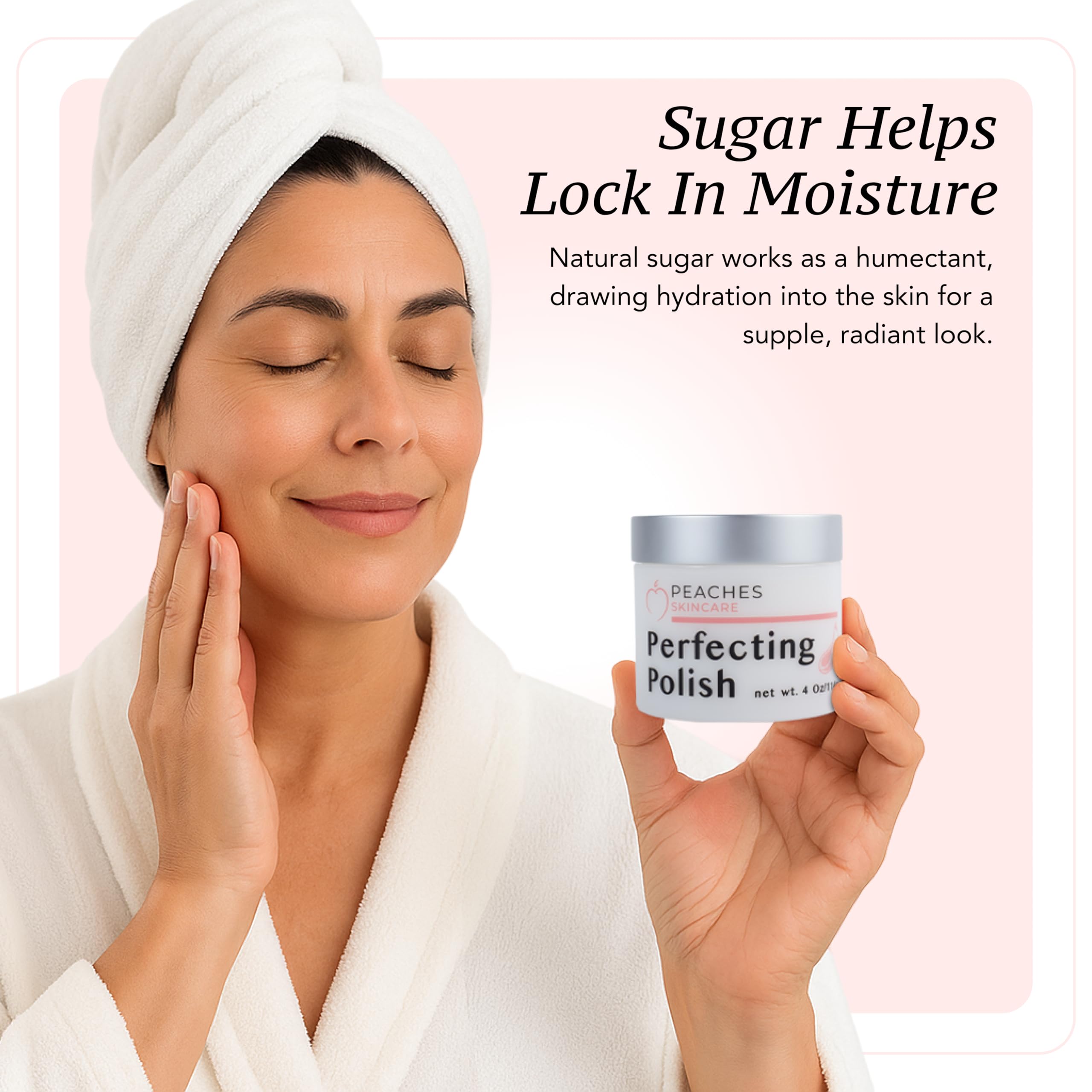 Peaches Skin Care Arnica Montana ingredients support nourishing skin care.