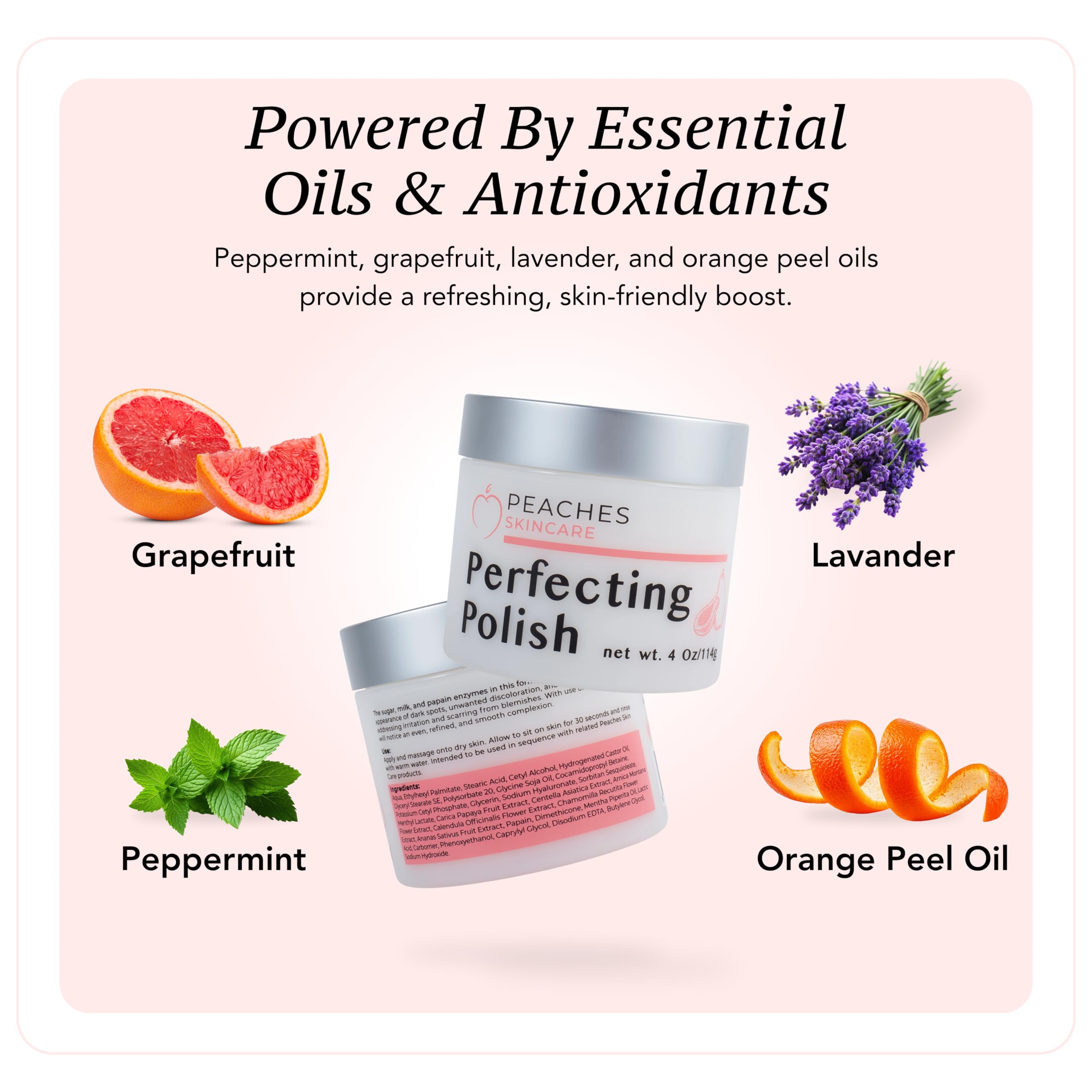 Peaches Skin Care delicate-skin application shows safe, mild exfoliation.