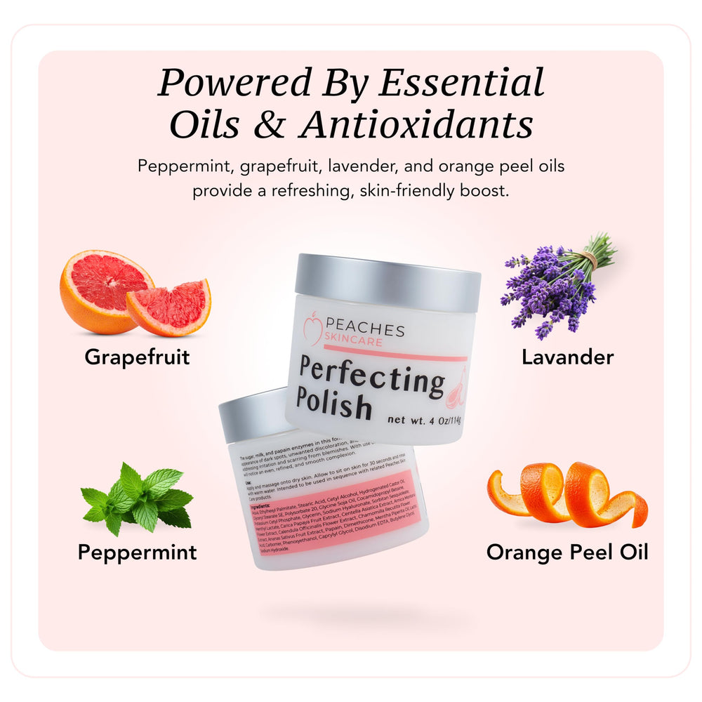 Peaches Skin Care delicate-skin application shows safe, mild exfoliation.