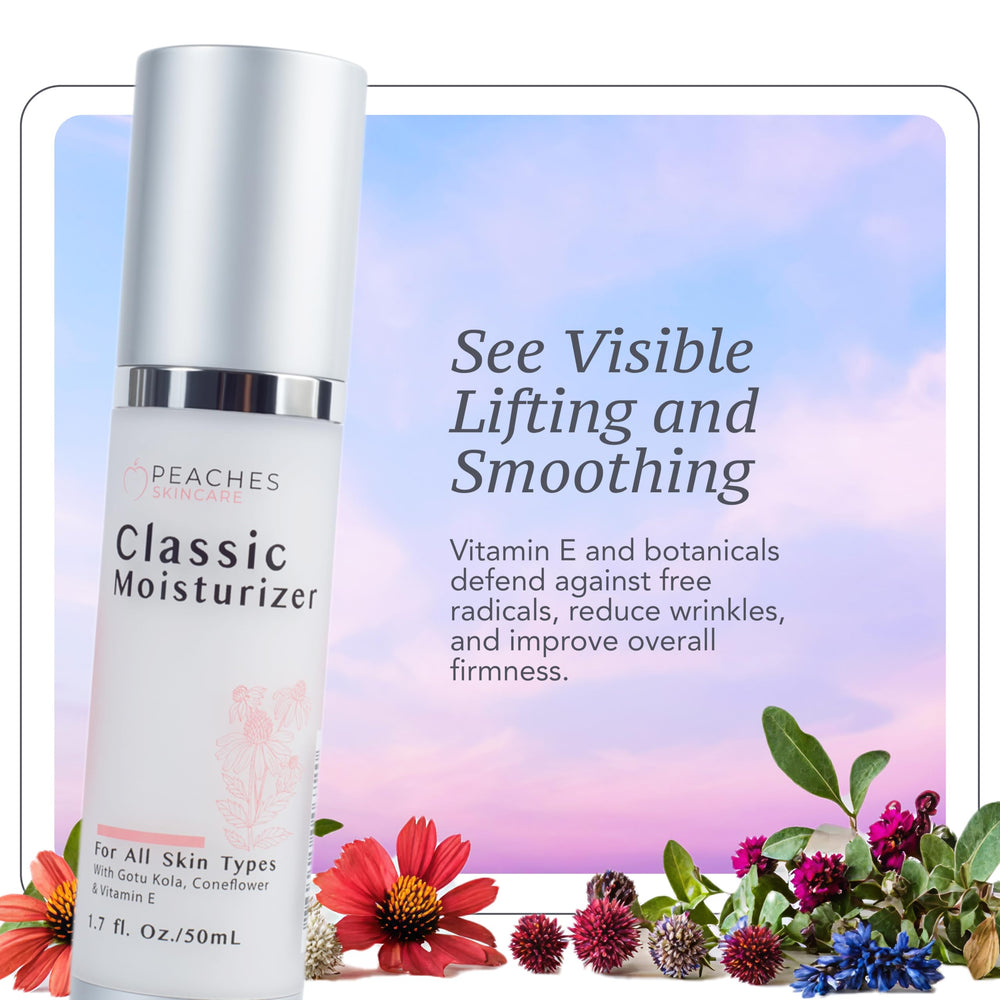 Peaches Skin Care facial application demonstrates quick absorption for daily use.