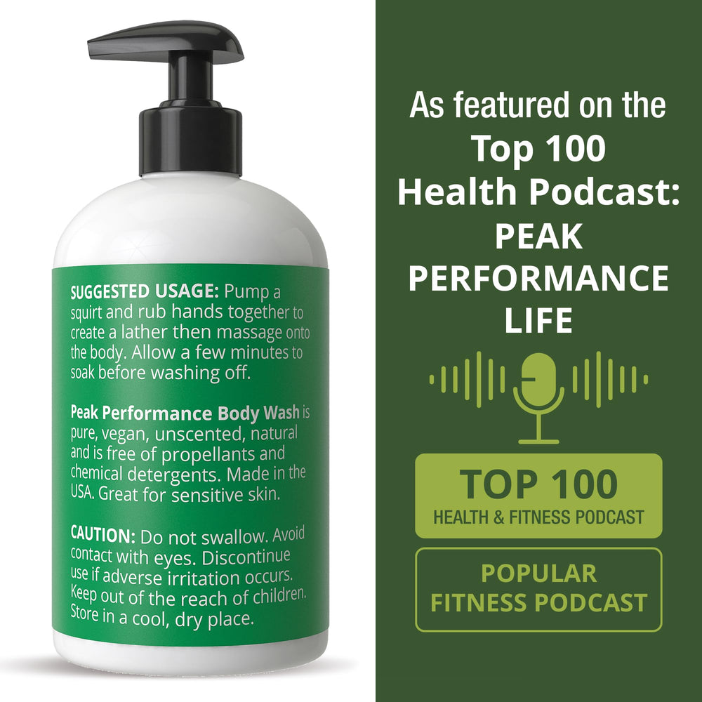 Peak Performance calendula extract detail indicates soothing, daily-wash calm.