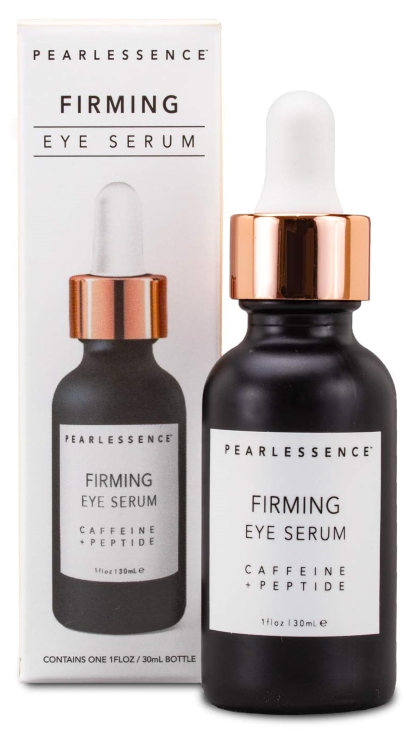 Pearlessence Firming Eye Serum bottle shows premium formula for refreshed under-eye skin