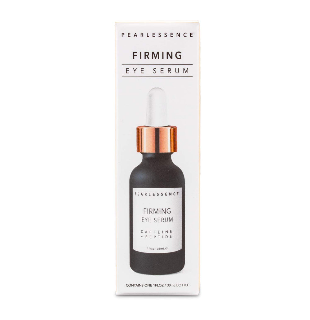 Pearlessence Firming Eye Serum dropper releases lightweight formula for puffy eye relief