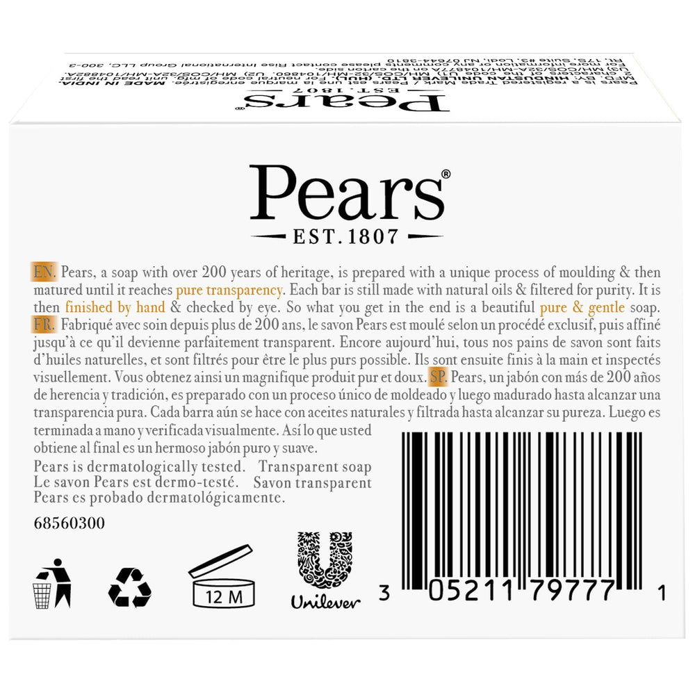 Pears Soap transparent amber surface evokes gentle cleansing
