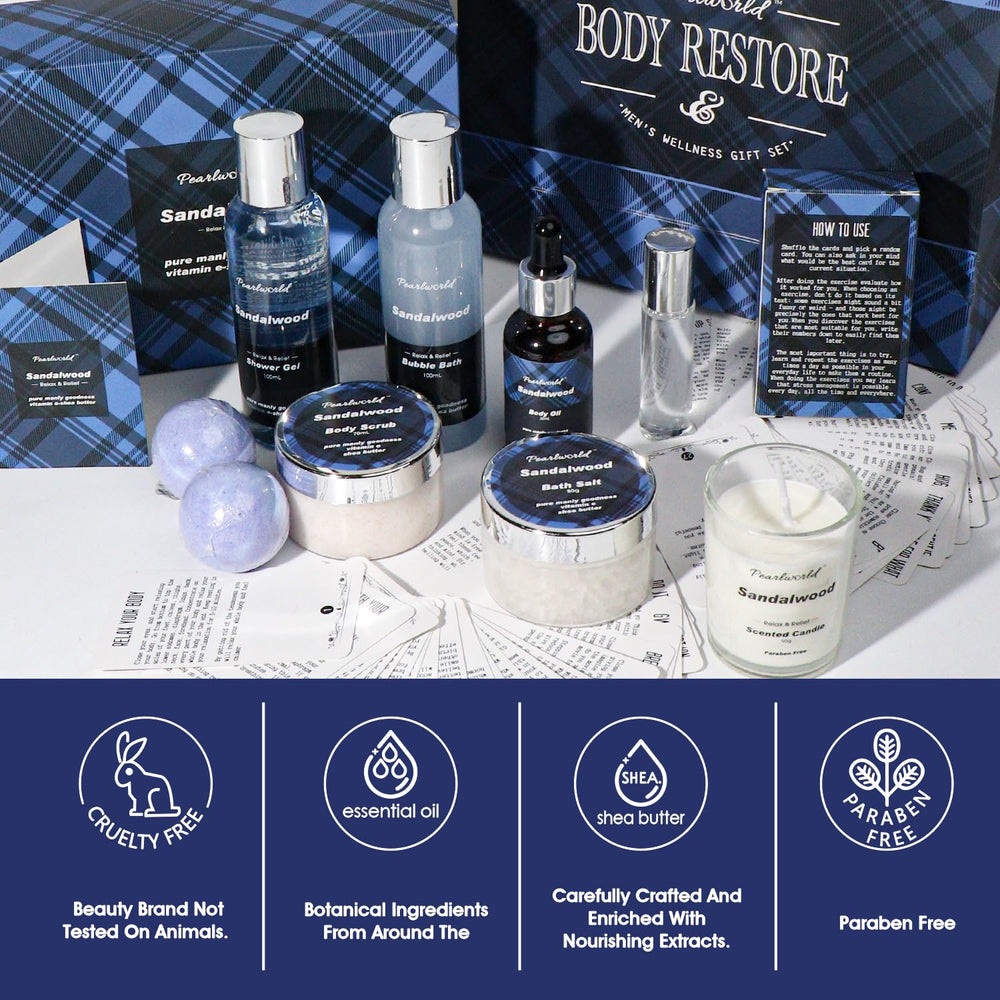 PearlWorld men's spa kit bath bombs for soothing baths