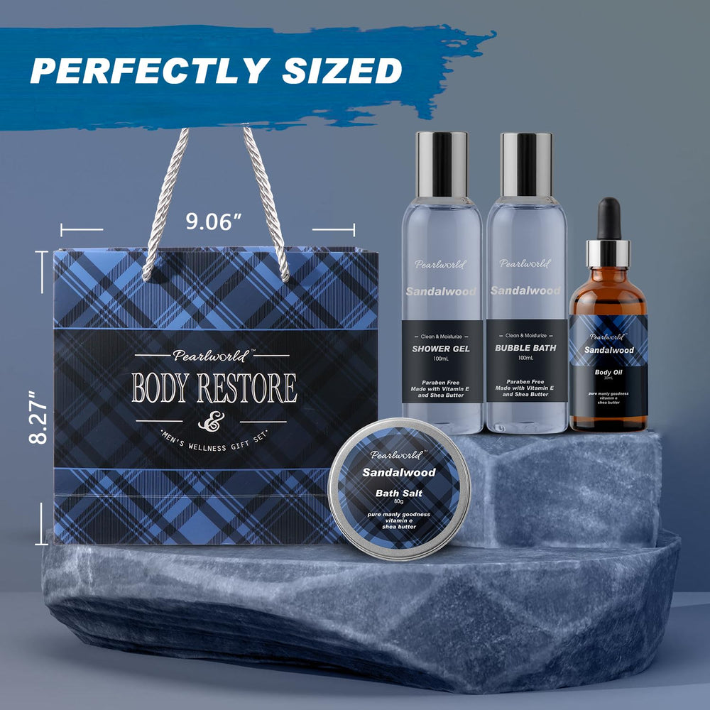 PearlWorld men's spa kit body scrub for smoother skin