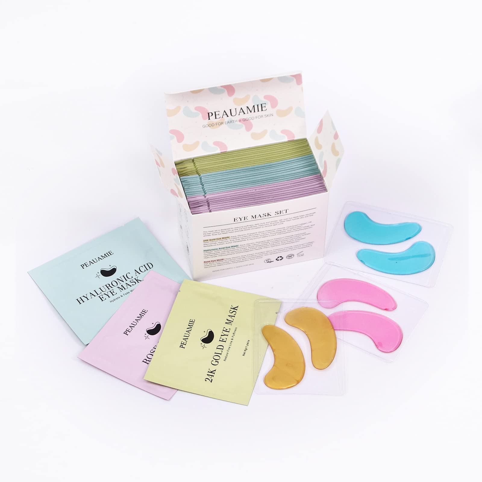 Peauamie late-night skincare routine with under-eye patches