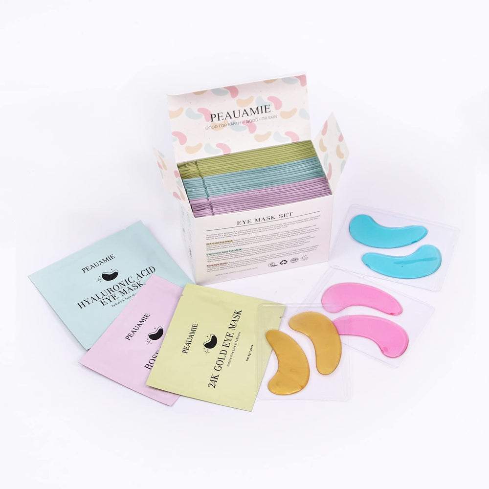 Peauamie late-night skincare routine with under-eye patches