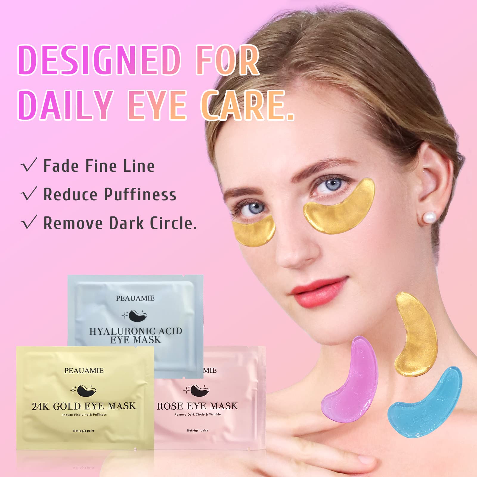 Peauamie rose eye mask helping brighten dark circles