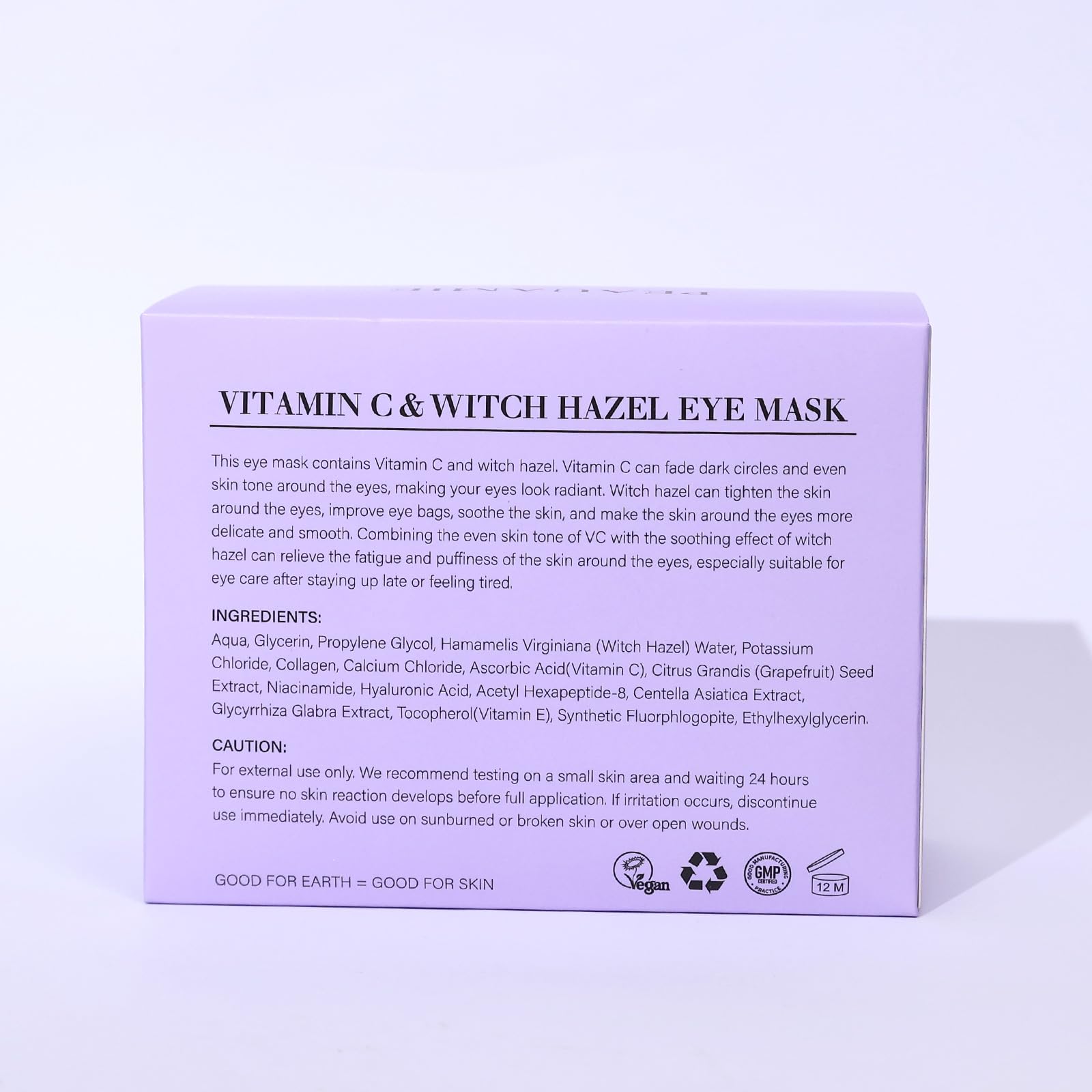 PEAUAMIE routine featuring Vitamin C and Witch Hazel around the eyes.