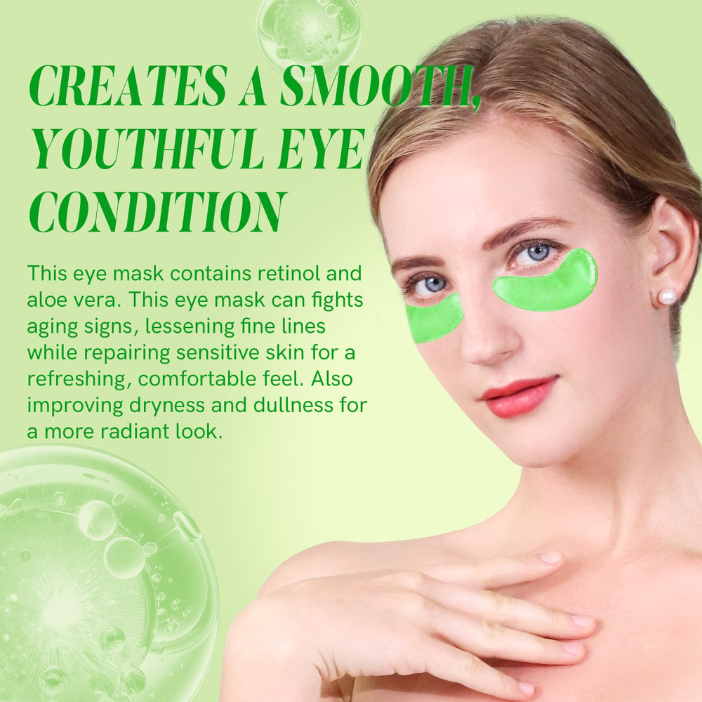 Peauamie under-eye patches being applied under the eye area for soothing care.