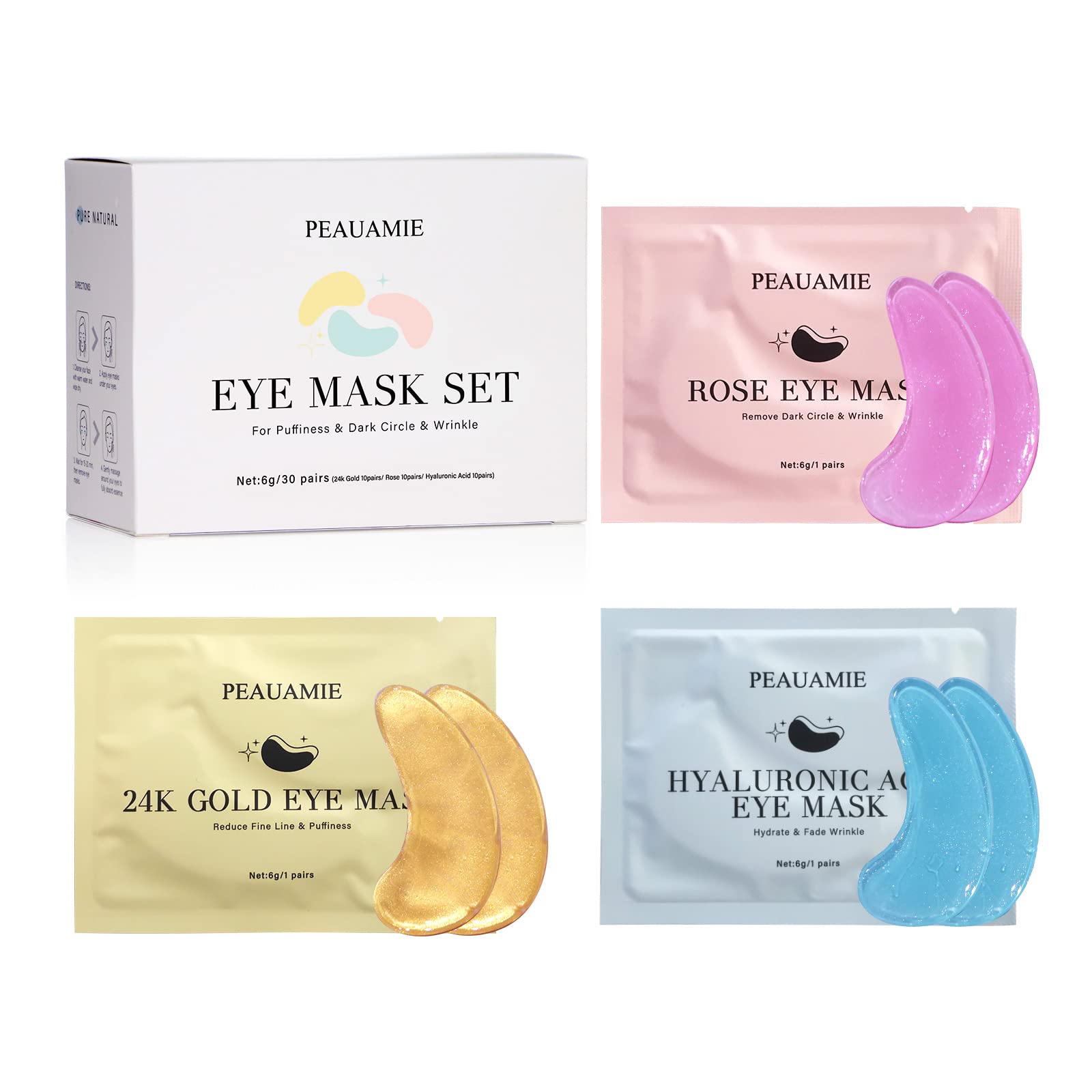 Peauamie step-by-step use guide for eye patches