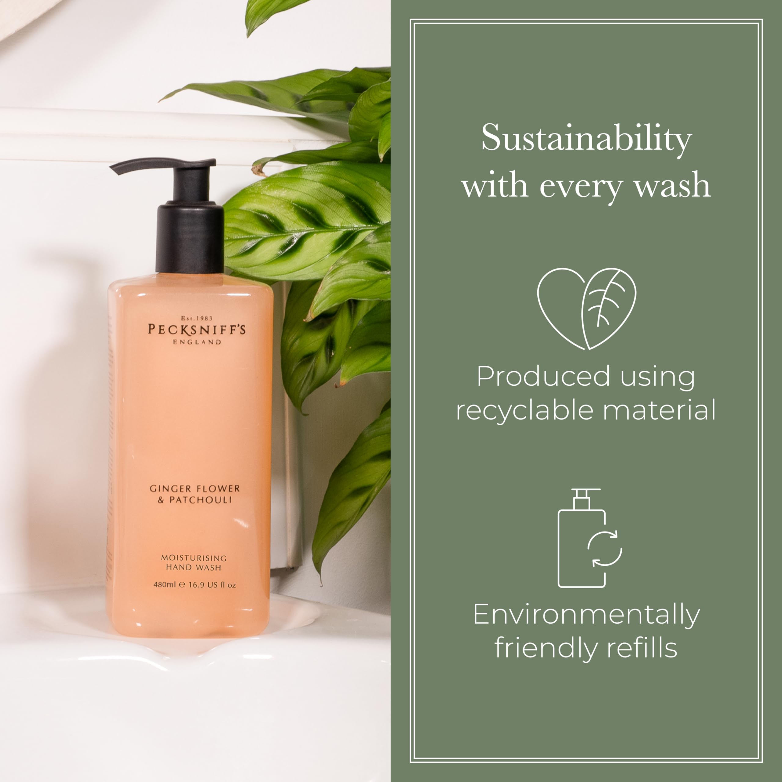 Pecksniff's elegant bottle on a vanity, adding refined home décor.