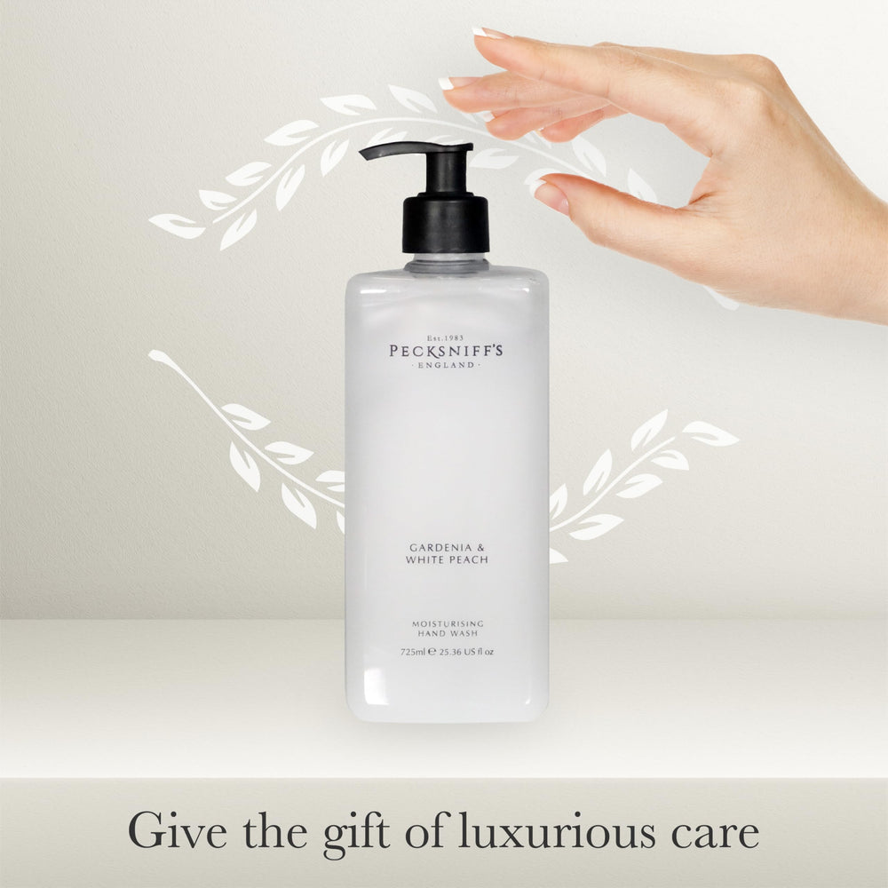England-made badge and premium design on the Pecksniff's hand wash.