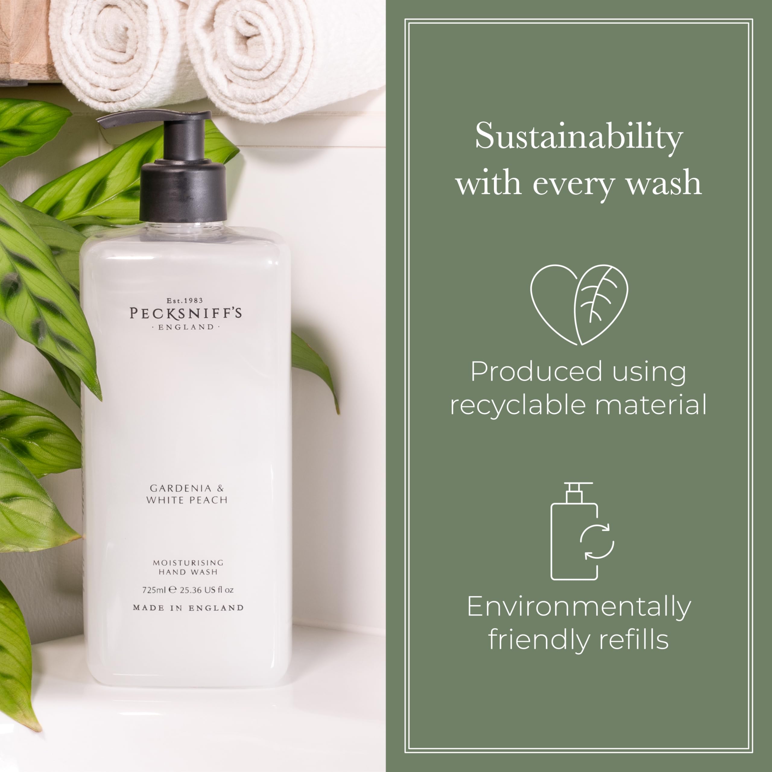 Pecksniff's bottle on a clean sink setup for everyday routines.