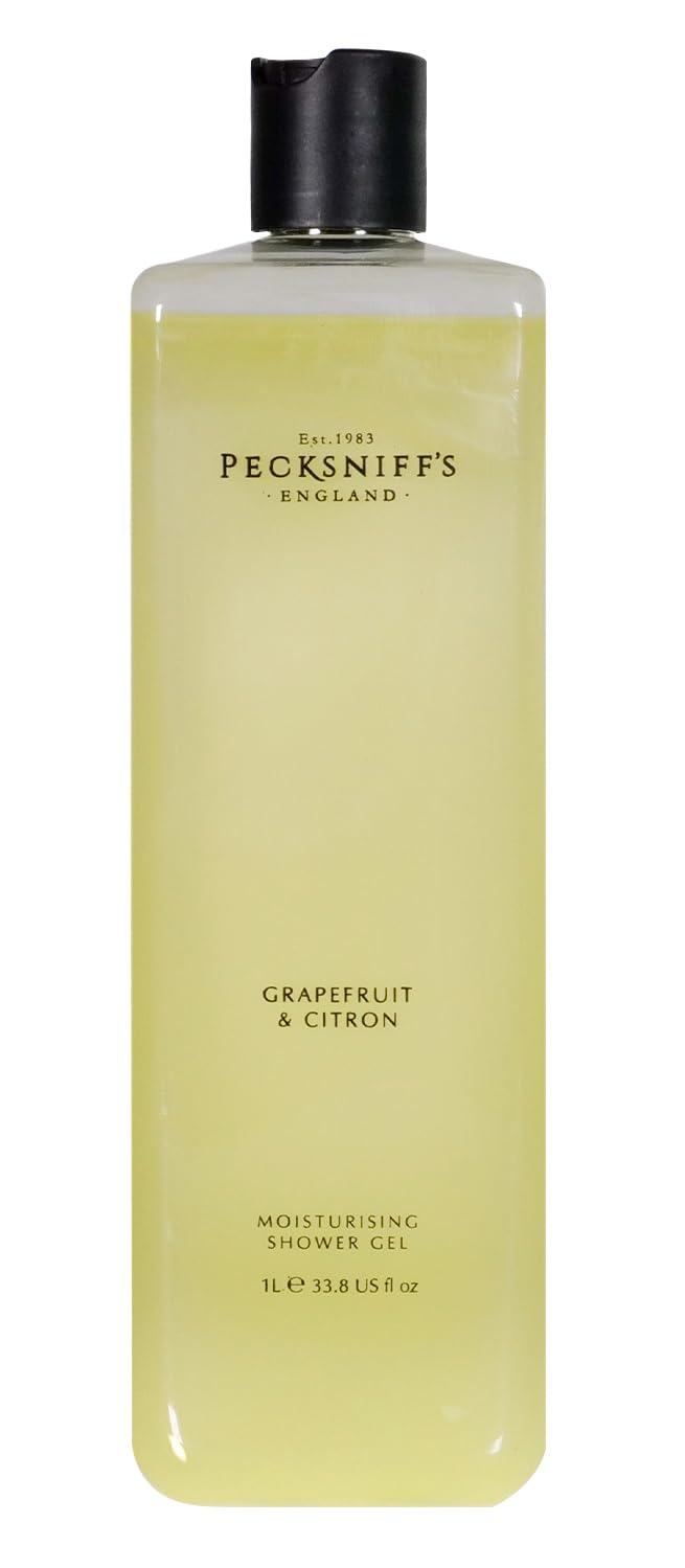 Pecksniff's Grapefruit & Citron Shower Gel bottle front highlighting premium cleansing