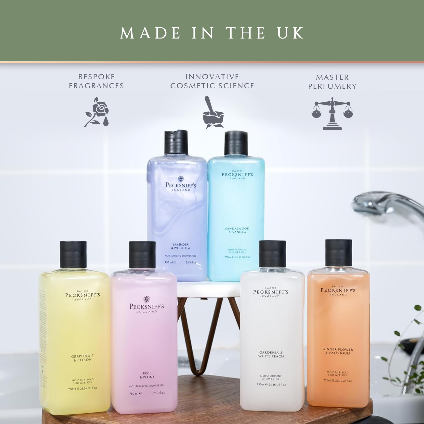 Pecksniff's Grapefruit & Citron Shower Gel ingredients including natural extracts
