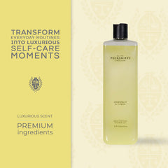 Pecksniff's Grapefruit & Citron Shower Gel label closeup emphasizing natural ingredients