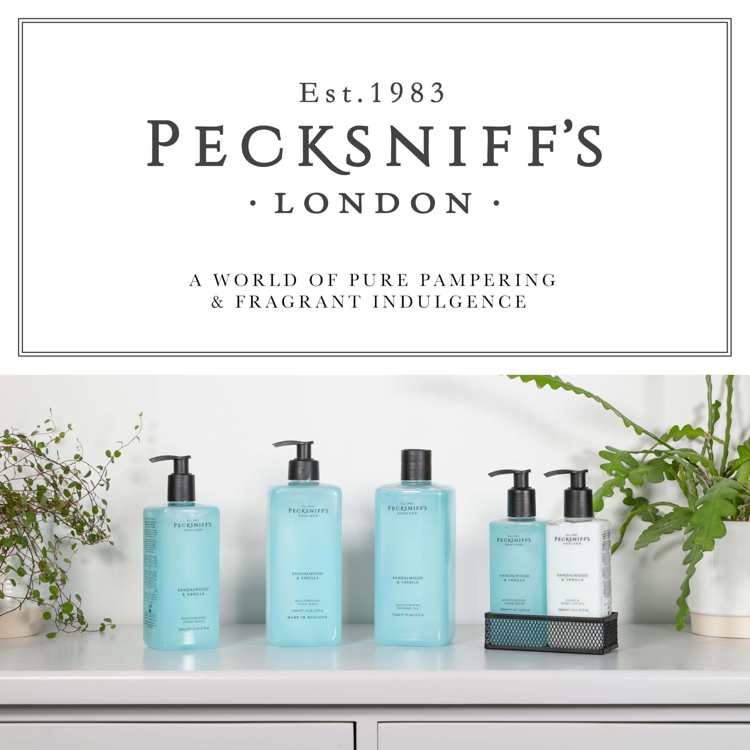 Pecksniff's Hand Wash aroma fills the sink area.