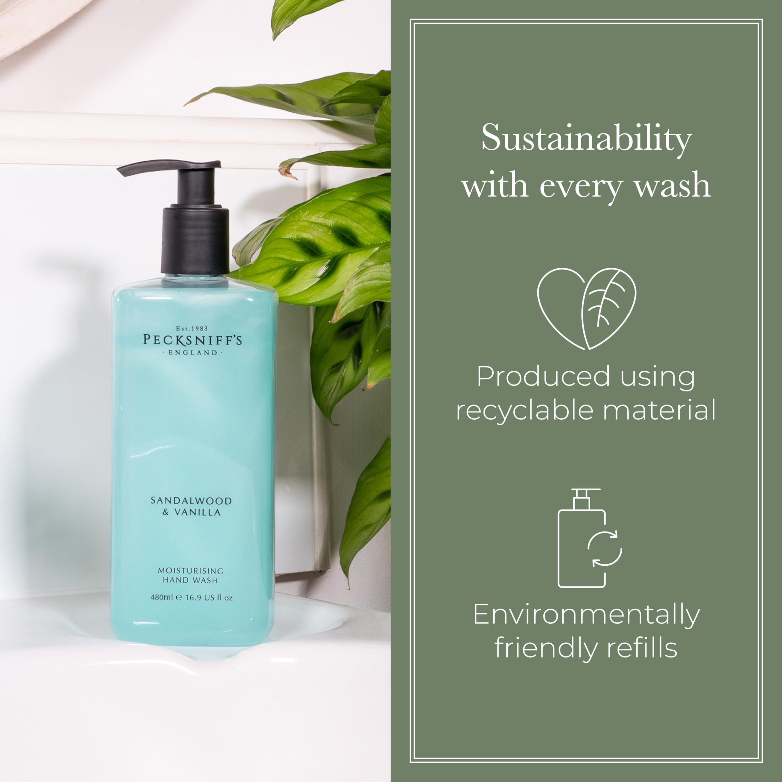 Creamy lather moisturizes hands after each wash with this formula.
