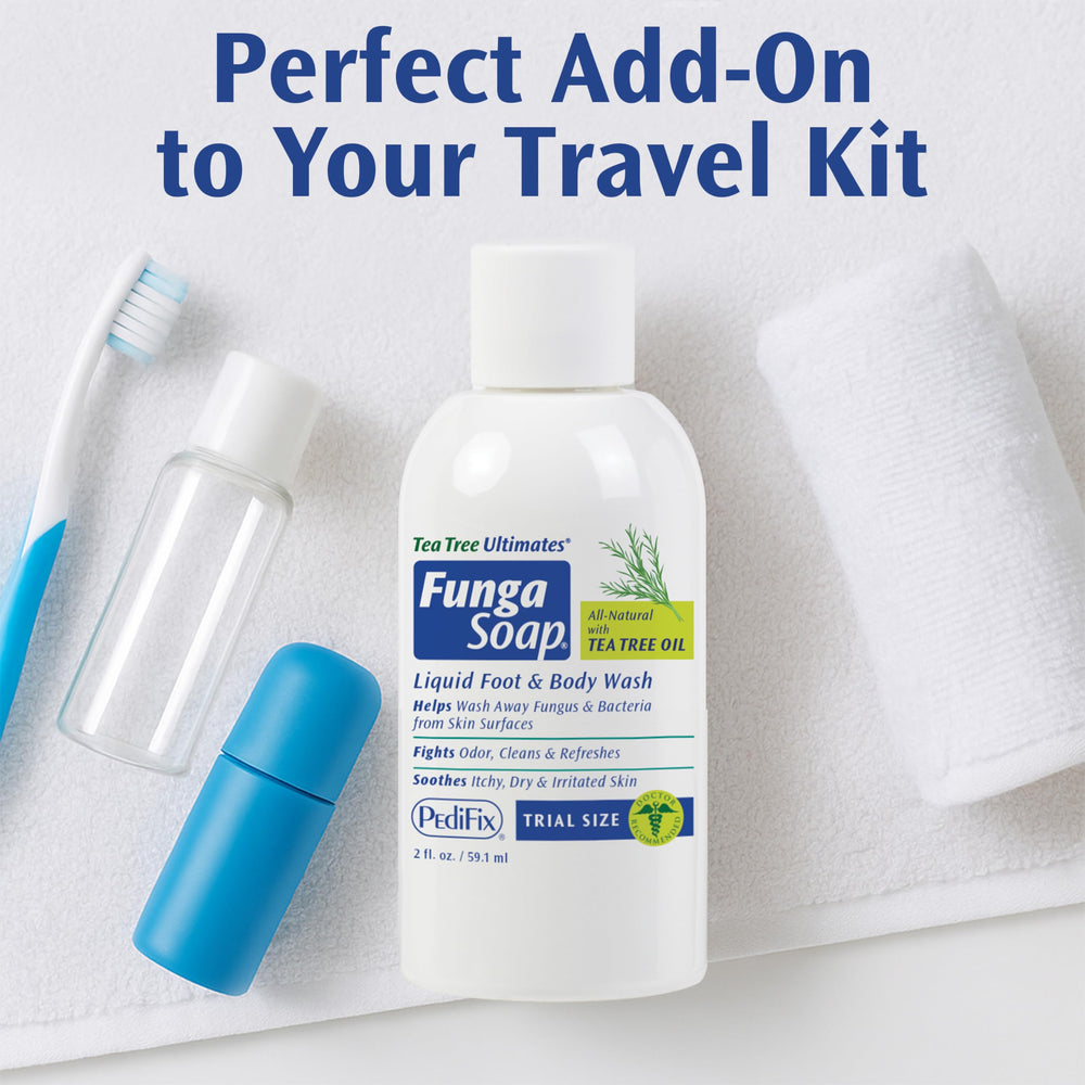 Pedifix FungaSoap supports a simple foot and body care routine.