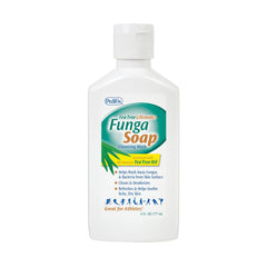 Pedifix FungaSoap Tea Tree bottle front showing natural cleansing at a glance