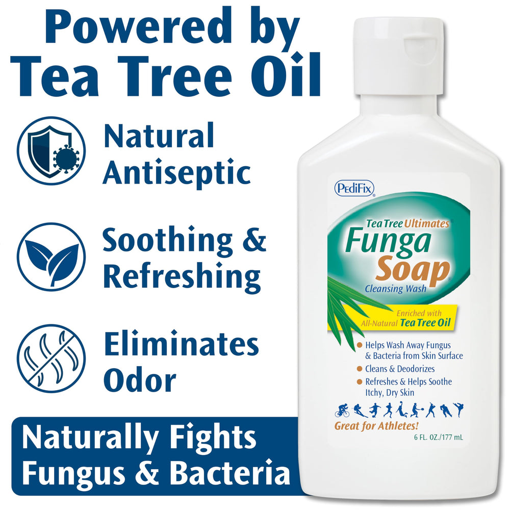 Pedifix FungaSoap Tea Tree focus on feet for targeted cleansing