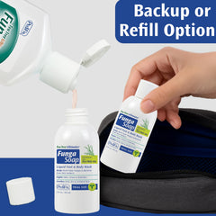 Pedifix FungaSoap travel size packaging shown for easy packing and on-the-go care.