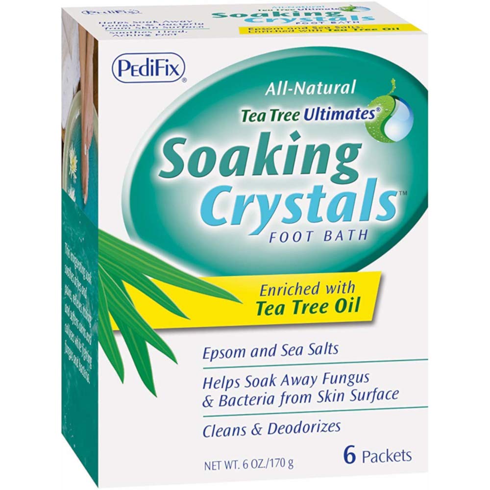 Pedifix Tea Tree Ultimates foot bath crystals packets for a refreshing foot soak