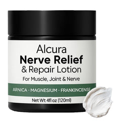 Peehss Alcura Nerve Cream bottle close-up, fast absorbing daily use.