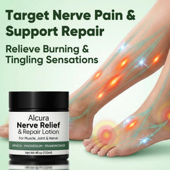 Massage moment with Peehss Alcura Nerve Cream during foot care routine.