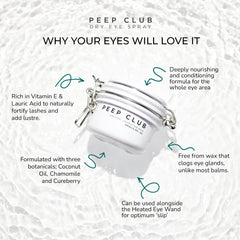 Peep Club Soothing Coconut Eye Balm being gently applied along the lash line.