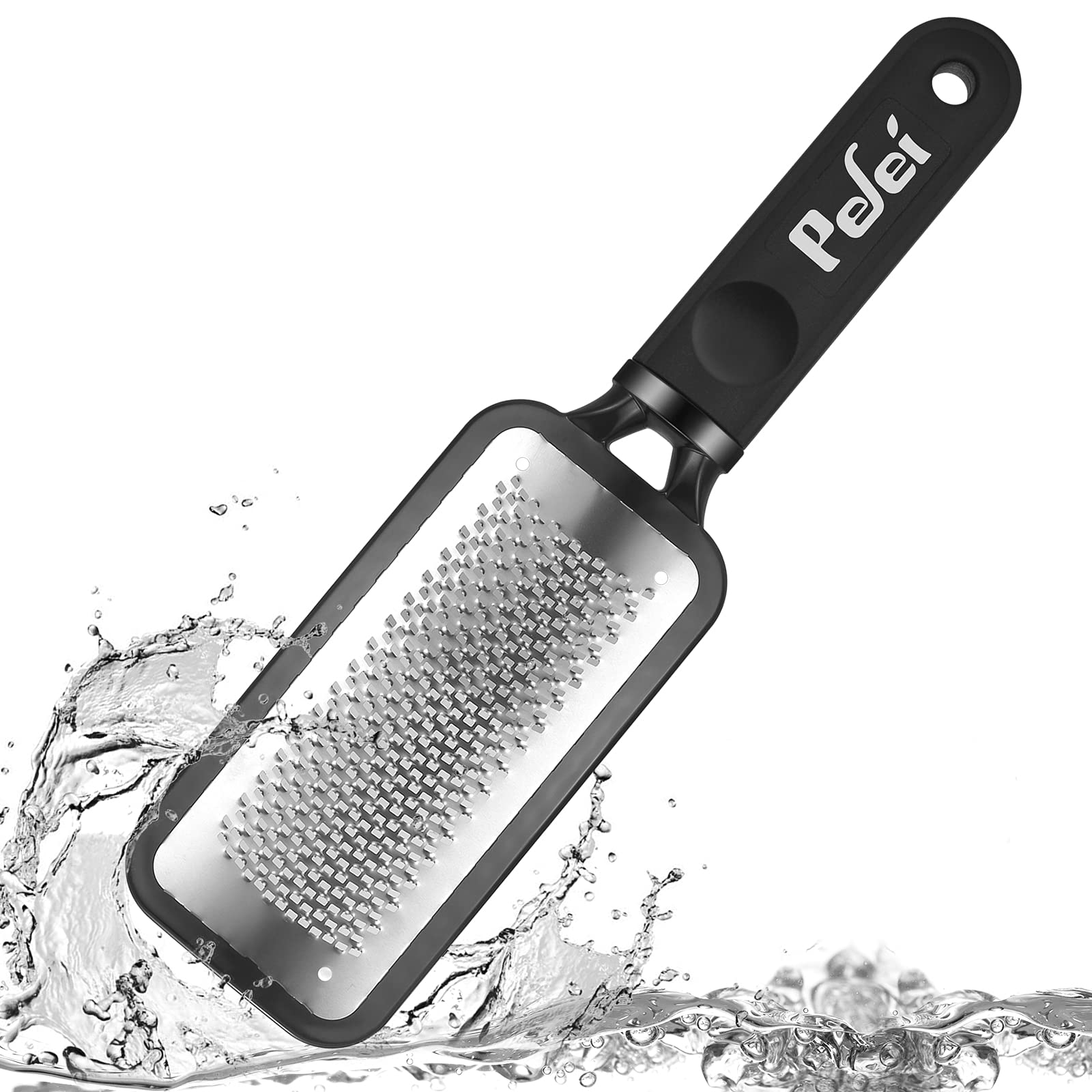 Pefei Colossal Pedicure Rasp close-up of the wavy stainless surface