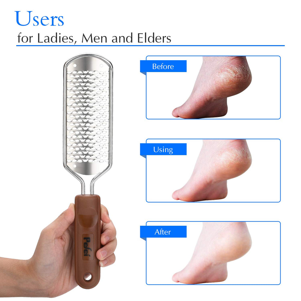 Pefei foot scrubber demonstrated for wet and dry use thanks to waterproof design.
