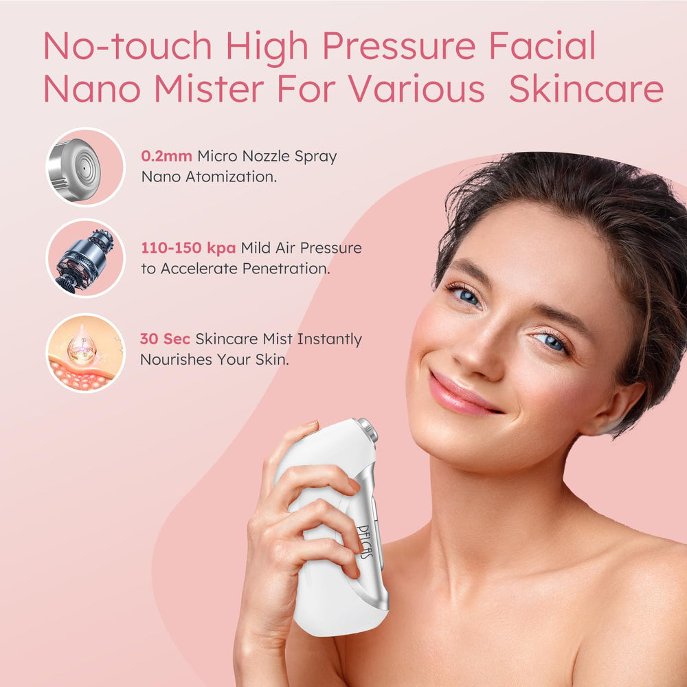 PELCAS Nano Facial Mister 0.2mm nozzle delivers ultra-fine mist for better absorption.