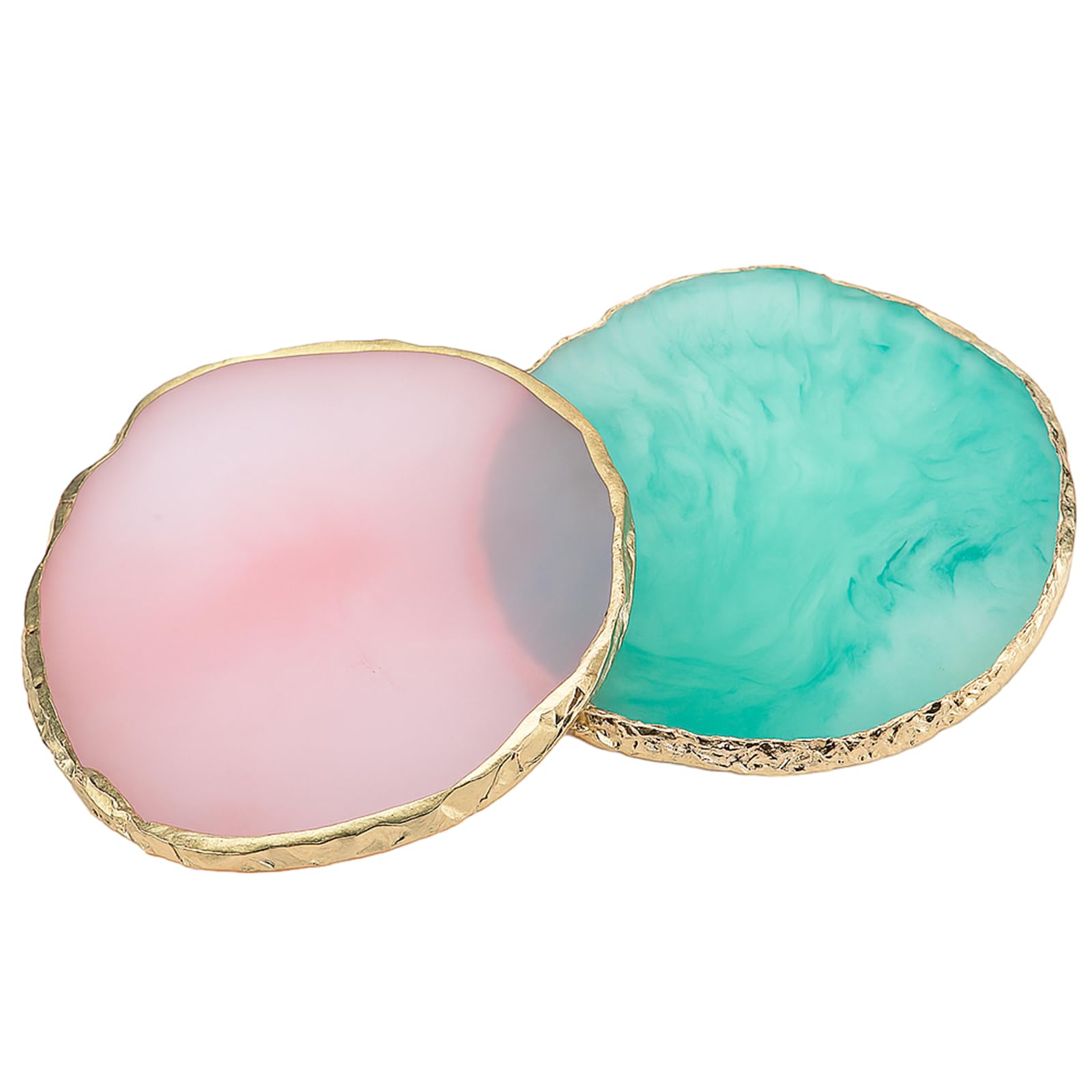 Pengxiaomei resin nail art palette in green and pink with easy mixing surface.