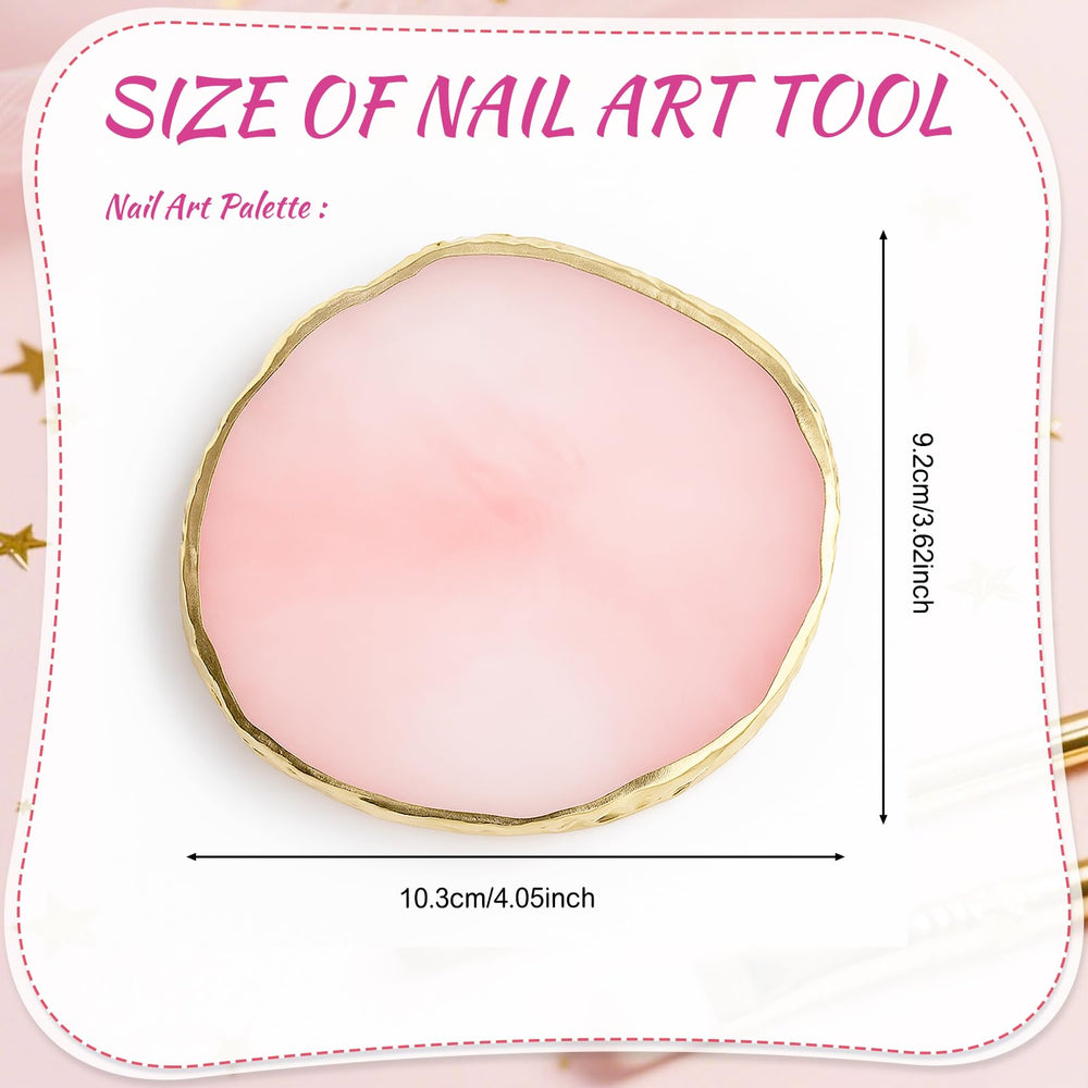 Gold-edged Pengxiaomei palette adds a stylish touch for nails.