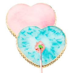 Pengxiaomei resin nail palette pink heart design with smooth color blending surface.
