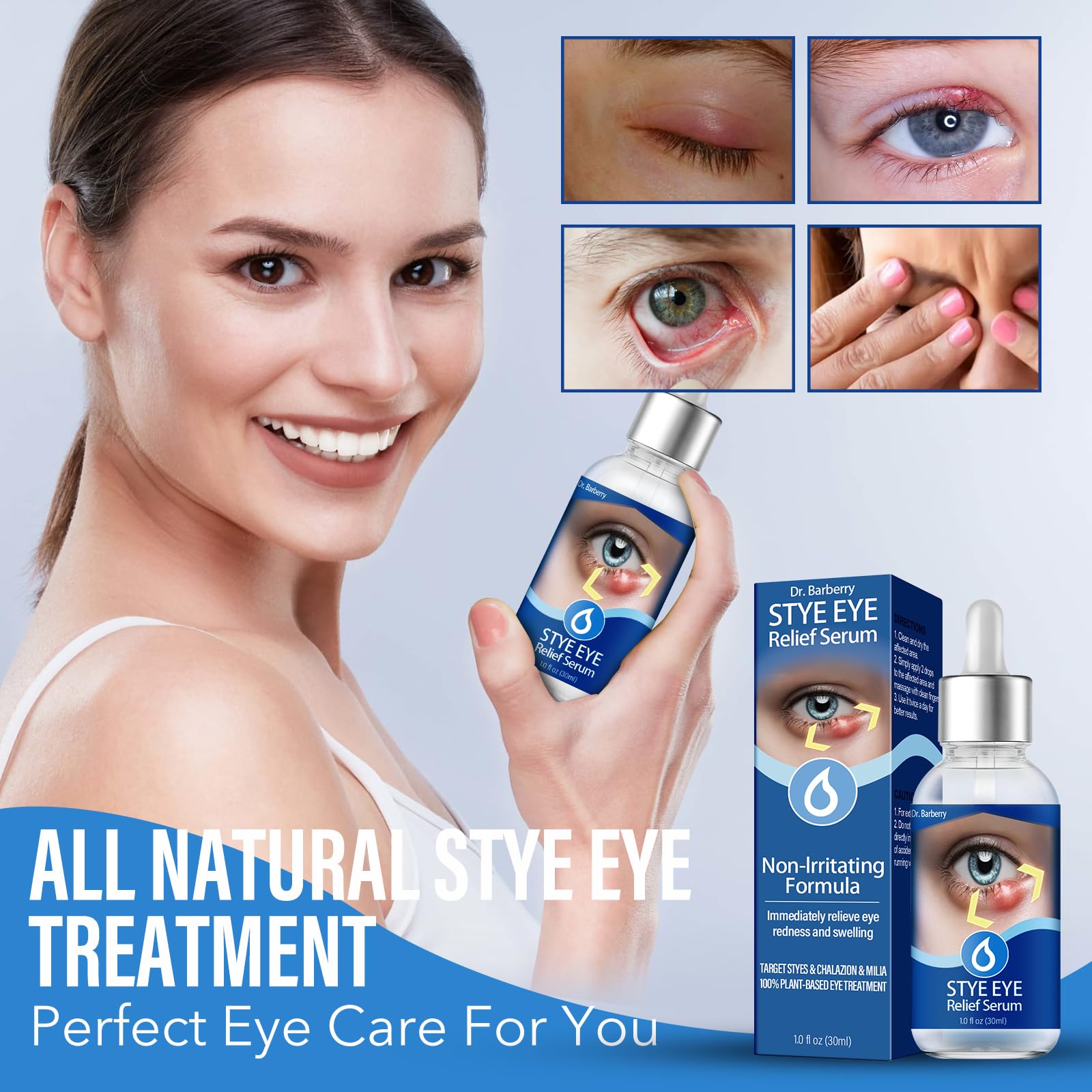 Penntr Stye Eye Drops dropper enables precise, clean application on eyelids.