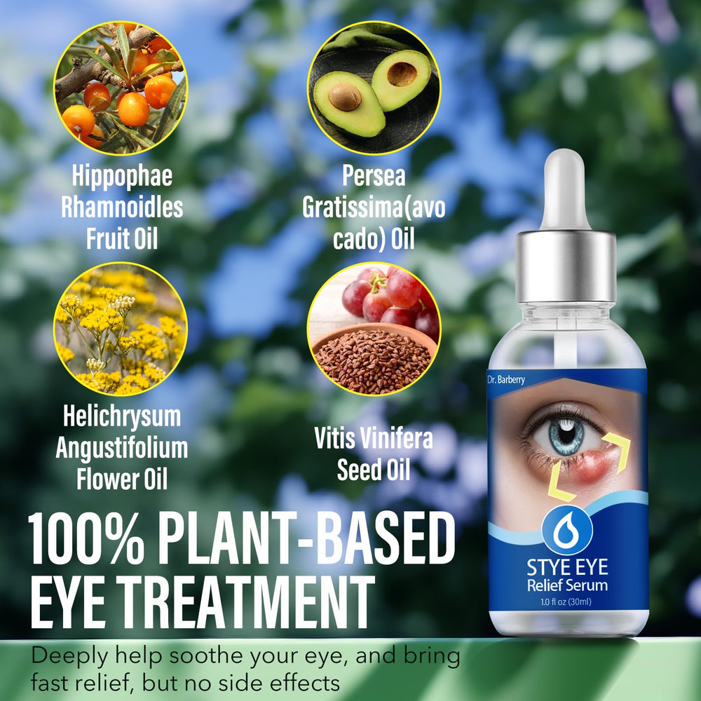 Penntr Stye Eye Drops Hippophae Rhamnoides label highlights sea-buckthorn oil benefits.