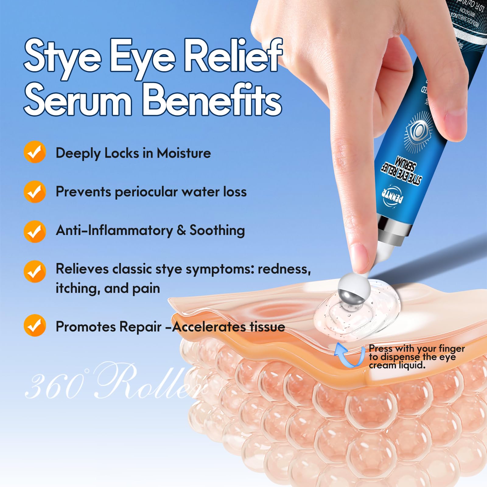 PENNTR Stye Eye Treatment rollerball massage aiding eyelid comfort on the go