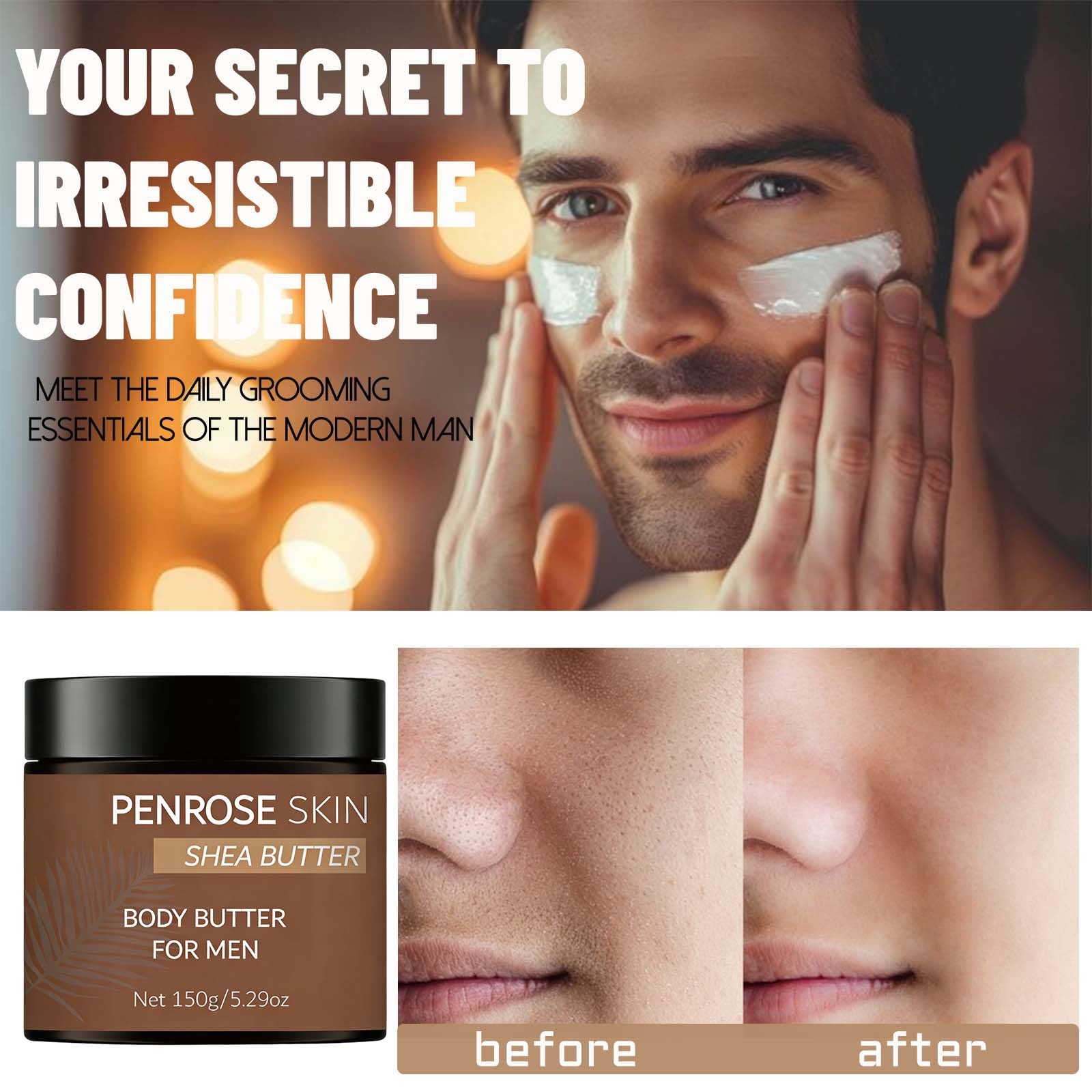 Penrose Skin Body Butter texture application demonstrating quick absorption.