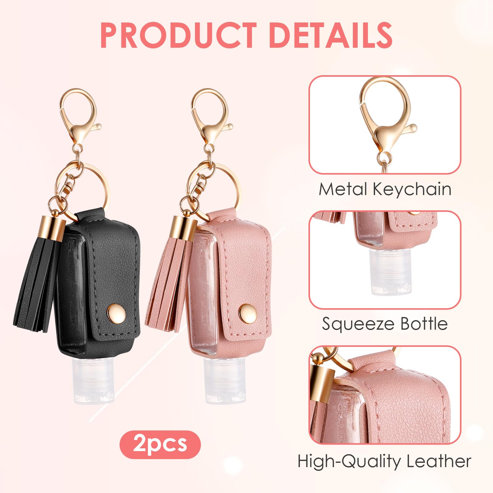 Two-pack keychain case helps organize gear on purses, backpacks, or keys.
