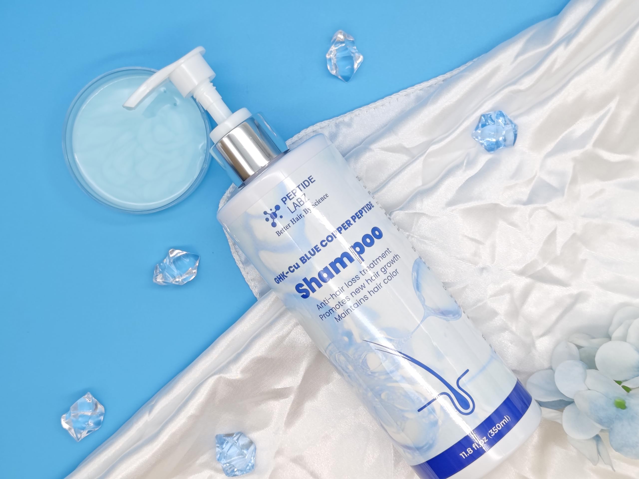 PeptideLabz Copper Peptide Shampoo collagen boost highlight for elastic, resilient hair