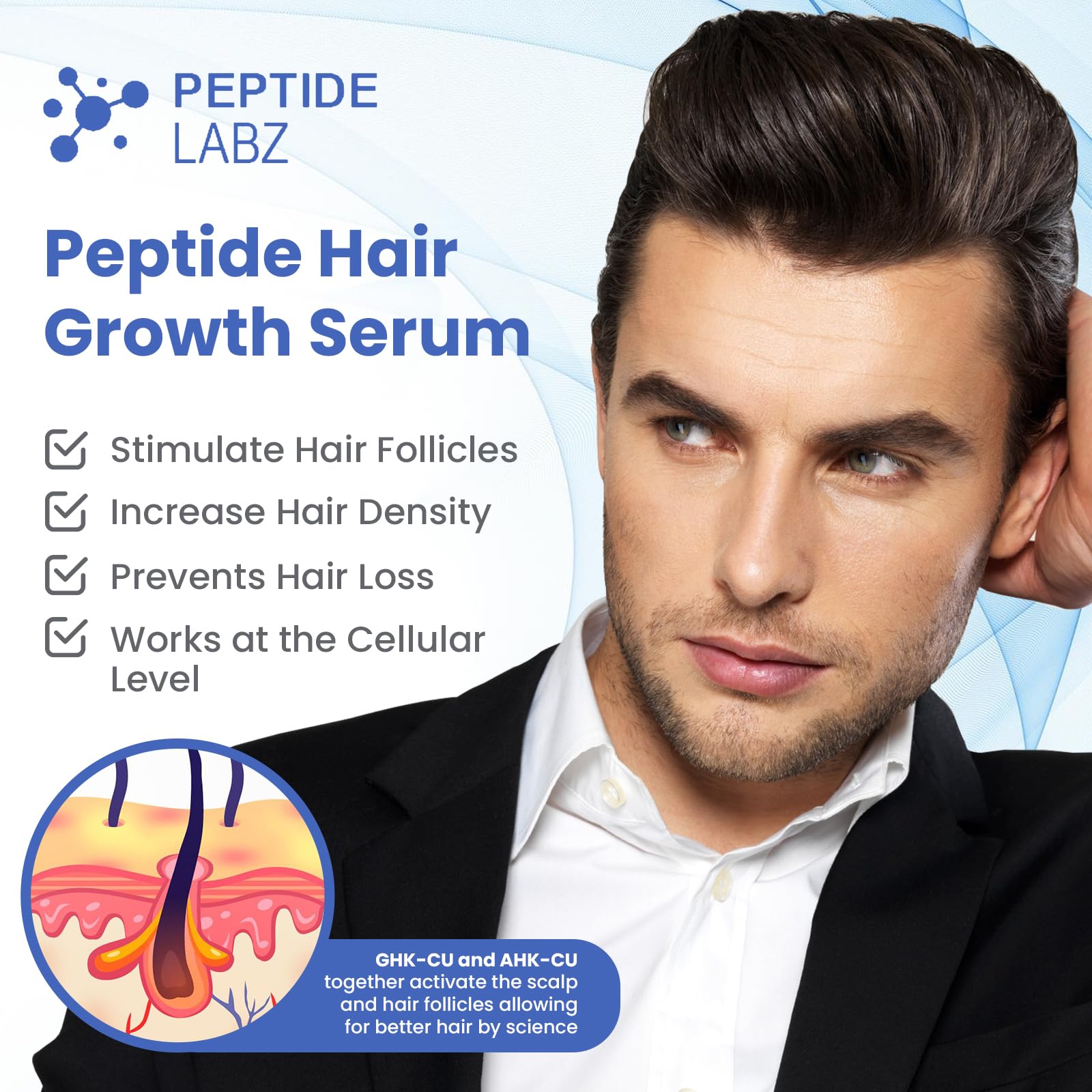 PeptideLabz density improvement concept hints at visible results over time.